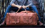 32-Inch Leather Duffel Bag for Men