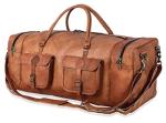 32-Inch Leather Duffel Bag for Men