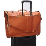 Piel Leather Tri-fold Garment Bag in Saddle
