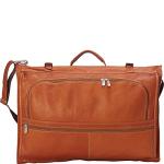 Piel Leather Tri-fold Garment Bag in Saddle
