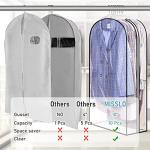 MISSLO 10" Clear Garment Bags for Hanging Clothes
