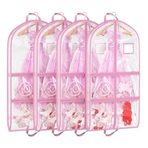 Clear Waterproof Hanging Dance Costume Bag - 4 Pack