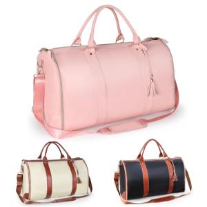 Stylish PU Leather Garment Bag with Shoe Pouch