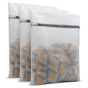 3 Pack Durable Mesh Laundry Bags for Delicates