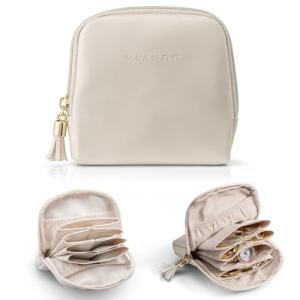 Vlando Velvet Jewelry Organizer Travel Case – Cream