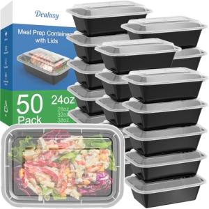 50-Pack Meal Prep Containers with Lids and Leakproof Design