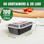 50-Pack Meal Prep Containers with Lids and Leakproof Design
