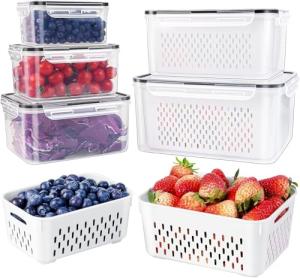 5 Pack Leakproof Food Storage Containers for Fridge