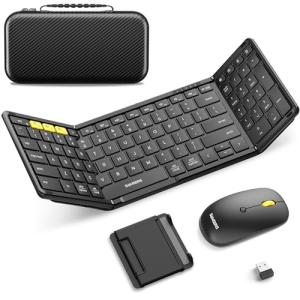 Compact Bluetooth Keyboard and Mouse Combo for Travel