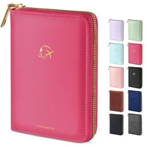 Forvencer Hot Pink Passport Holder with RFID Protection