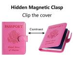 RFID Blocking Leather Passport Holder Wallet - Pink