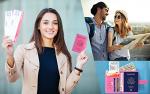 RFID Blocking Leather Passport Holder Wallet - Pink