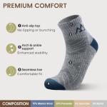 Innotree Merino Wool Hiking Quarter Socks, 5 Pairs