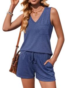 Ekouaer Women's Cute Sleeveless Pajama Set