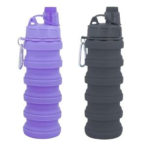 Collapsible Silicone Water Bottles - 2 Pack
