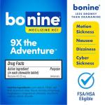 Bonine Motion Sickness Relief Raspberry Chewables
