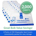 2000 Disposable Toilet Seat Covers - 8 Packs