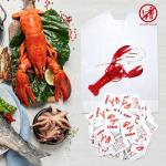 Wesiti 100 Pcs Seafood Bibs and Wipes Set