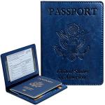 Navy Blue RFID Blocking Passport Holder Wallet