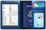 Navy Blue RFID Blocking Passport Holder Wallet