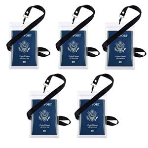 5 Pack Neck Lanyard with Transparent Passport Holder
