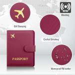 Rose Red RFID Passport Holder with AirTag Slot