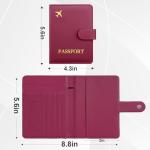 Rose Red RFID Passport Holder with AirTag Slot