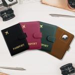 Rose Red RFID Passport Holder with AirTag Slot