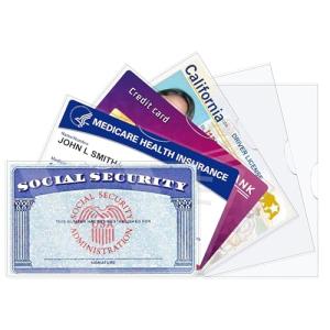 6 Pack Clear Card Protector Sleeves для Social Security Cards