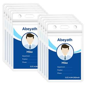 10 Pack Waterproof Vertical ID Card Holders