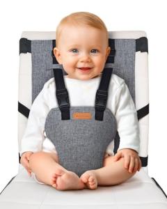 Portable High Chair with Safety Harness for Travel