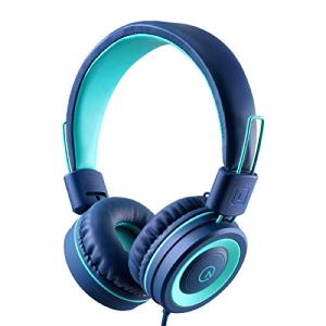 Foldable Tangle-Free Kids Headphones - Navy/Teal