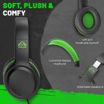 UKELALA Green Wired Headphones for School and Travel