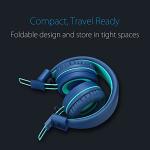 Foldable Tangle-Free Kids Headphones - Navy/Teal