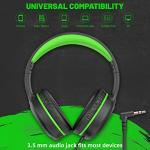 UKELALA Green Wired Headphones for School and Travel