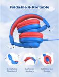 iClever Kids Over-Ear Headphones with Mic, Blue