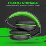 UKELALA Green Wired Headphones for School and Travel