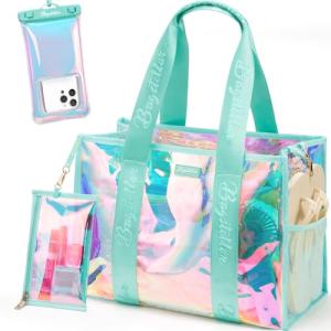 3-Piece Iridescent Beach Bag Set for Women