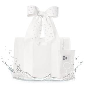 Ivory Pearl Bow Beach Tote with Phone Pouch