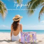 3-Piece Iridescent Beach Bag Set for Women