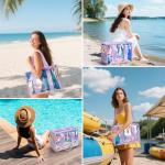 3-Piece Iridescent Beach Bag Set for Women