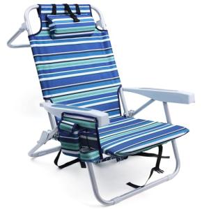 Yestomo Heavy Duty Portable Beach Chair with Cooler