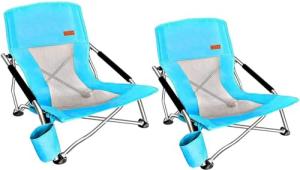 Compact Lightweight Beach Chair with Cup Holder