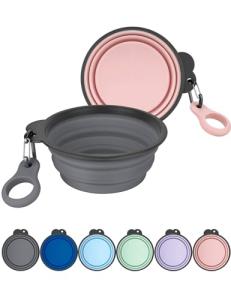 Collapsible Dog Bowls with Carrier - 2 Pack