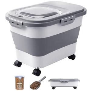 Collapsible Dog Food Storage Container with Scoop