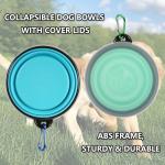 Collapsible Dog Bowls with Covers - 2 Pack