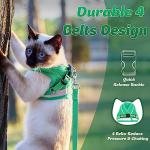 Adjustable Cat Harness and Leash Set with Reflective Strap
