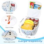 Aileam Insulated Lunch Bag for Women, Blue Flower