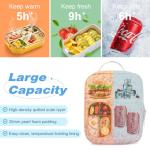 Aileam Insulated Lunch Bag for Women, Blue Flower