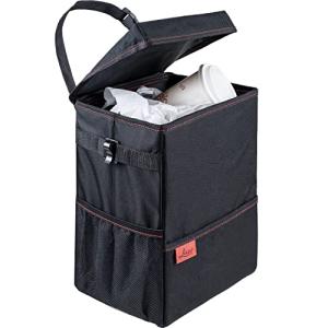 Lusso Gear Waterproof Car Trash Can with Lid